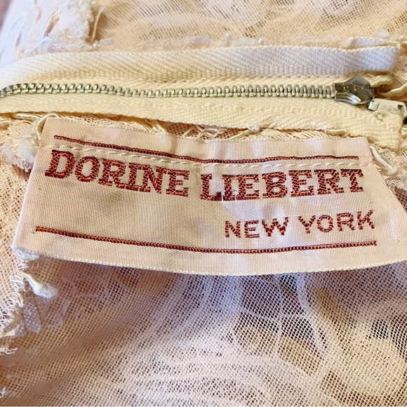 Vintage 1950s Boho Romantic Feminine Dorine Leibert NY Blush Pink Lace Top Small - Picture 7 of 8